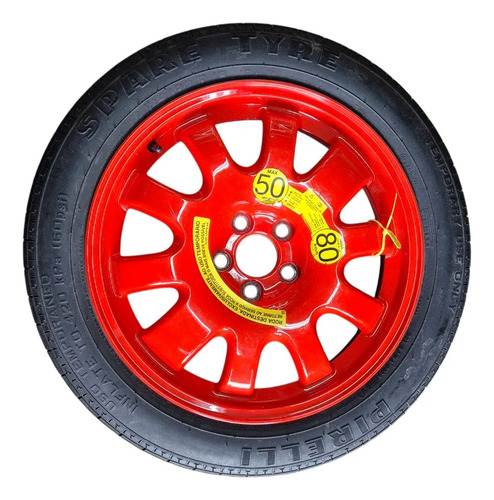Estepe Roda Pneu Jaguar Xe 135/80/18 2017/2018 Vermelho
