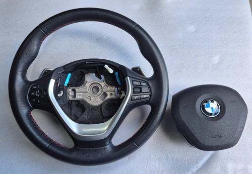 Volante Com Bolsa Peddle Shift Bmw 320i 328i 2013/2017 Preto Preto - Imagem 2