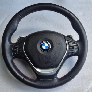 Volante Com Bolsa Peddle Shift Bmw 320i 328i 2013/2017 Preto Preto