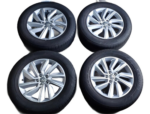 Jogo De Rodas Com Pneus Vw T-cross 205/60/16 Bridgestone 92h Prateado