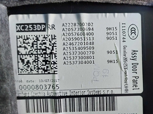 Forro De Porta Traseiro Direito Mercedes Glc250 2017/2018 - Imagem 5