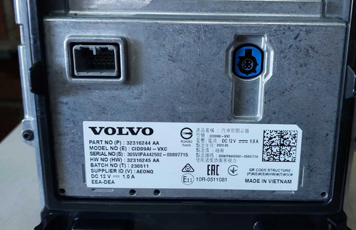 Tela Multimidia Volvo Xc60 T8 Hìbrida 2024 32316244aa Preto - Imagem 4