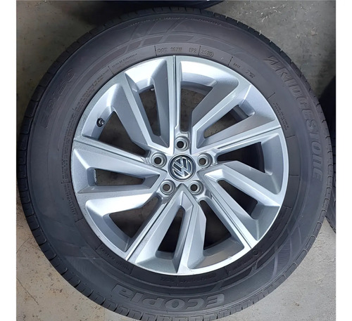 Jogo De Rodas Com Pneus Vw T-cross 205/60/16 Bridgestone 92h Prateado - Imagem 2