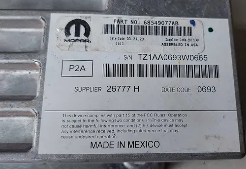 Módulo Som Dodge Ram Laramie 2500 2023/2024 68549077ab Prata - Imagem 2