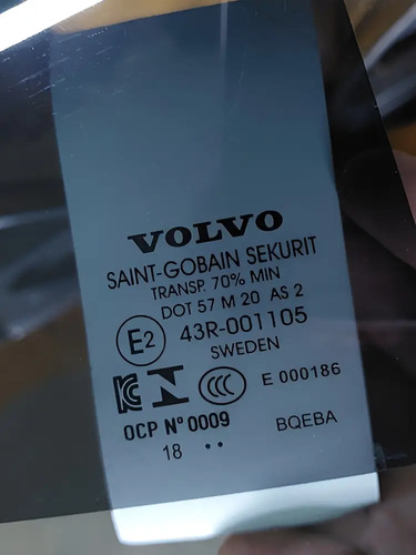 Vidro Porta Traseira Direita Volvo Xc90 T6 2019 - Imagem 2