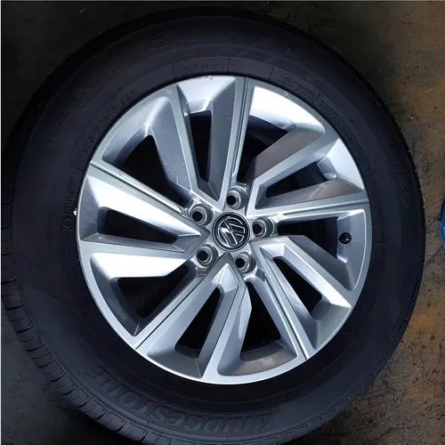 Jogo De Rodas Com Pneus Vw T-cross 205/60/16 Bridgestone 92h Prateado - Imagem 4