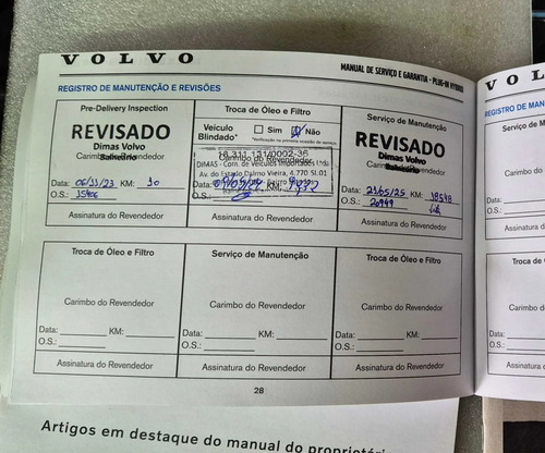 Manual Proprietário Volvo Xc60 T8 Ultimate Hibrida 2024 - Imagem 5