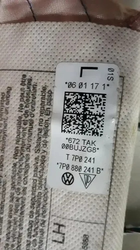 Bolsa Banco Motorista (esquerdo) Vw/ Touareg 2017 Branco - Imagem 4